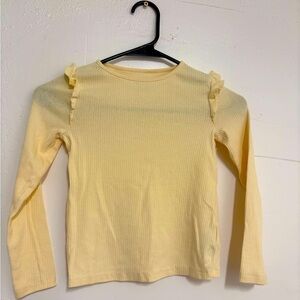GIRLS 6X Butter Yellow H&M Beige Ribbed Knit Top& Long Sleeve Dress Bundle